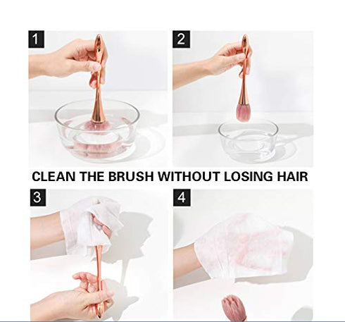 Super Large Mineral Powder Brush, Soft Fluffy Kabuki Makeup Brush for Daily Makeup (Rose Gold Color)