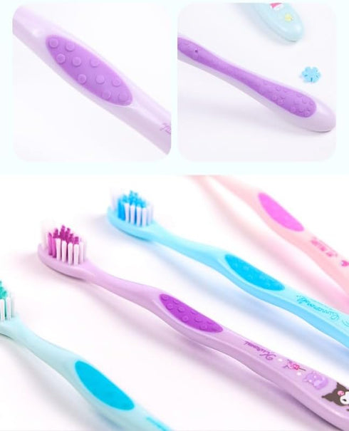Cute Individually Packaged Toothbrush Set, Compact Head, Purple, 3 Count
