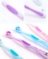 Cute Individually Packaged Toothbrush Set, Compact Head, Purple, 3 Count
