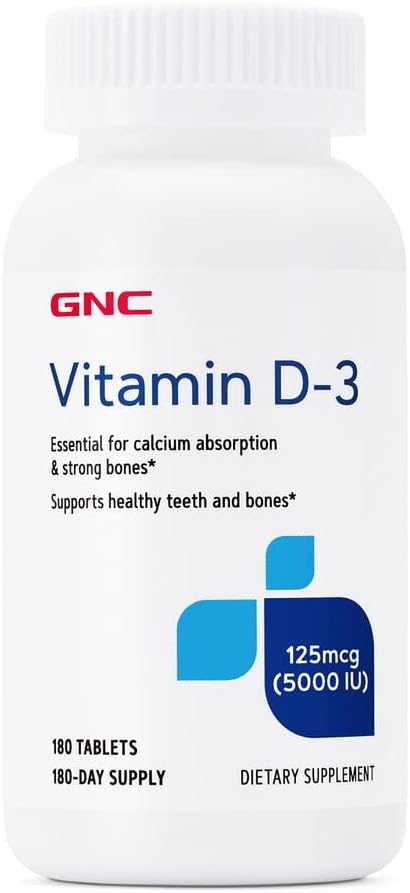 GNC Vitamin D-3 5000IU for Immune Support and Bone Health