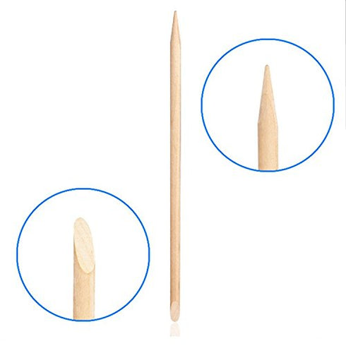 Orange Wood Sticks, Nail Art, Cuticle Pusher Remover, Manicure Pedicure Tool, 50 Pieces