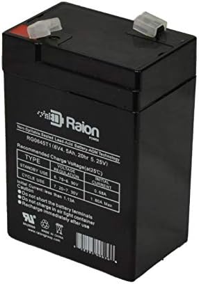 6V 4.5Ah Sealed Lead Acid Replacement Battery, RG0645T1 (1 Pack)