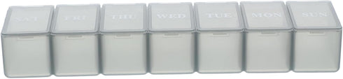 Weekly Organizer Removable Pill Case Compartments for Vitamins and Daily Medications Portable