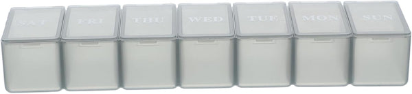 Weekly Organizer Removable Pill Case Compartments for Vitamins and Daily Medications Portable