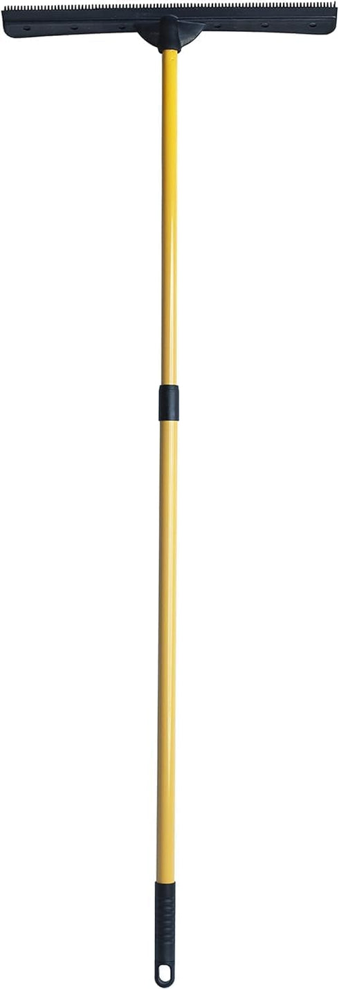 FURemover Heavy Duty Outdoor Pet Hair Remover Rubber Broom with Squeegee, Black and Yellow by FURemover