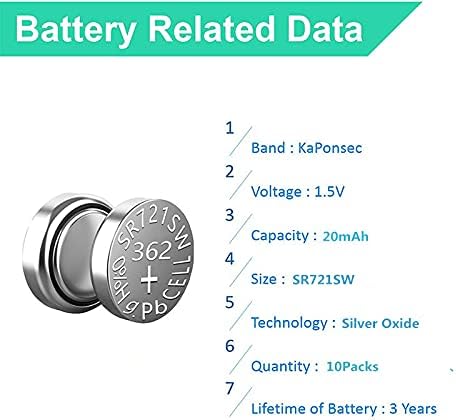 SR721SW 362 361 1.55V Watch Battery, 10 Count (Pack of 1)