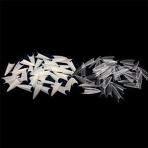 VIVACE 2PACK Natural/Clear Long Stiletto Artificial Fake Gel Nail Tips (Total 1000 Tips) 10 Sizes for Nail Salon Nail
