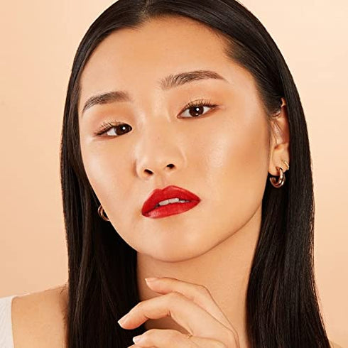 Vegan Lipstick for Women, Matte, Long Lasting, Hydrating Lip Stick with Vitamin E, Watermelon Seed Oil (Ambitious - Red
