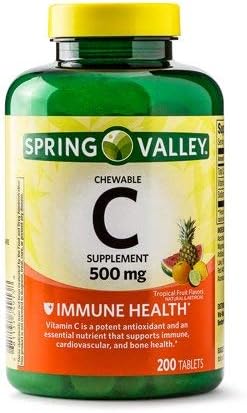 Spring Valley - Vitamin C Multiple Fruit Flavors 500 mg, 200 Chewable Tablets (2 Pack)