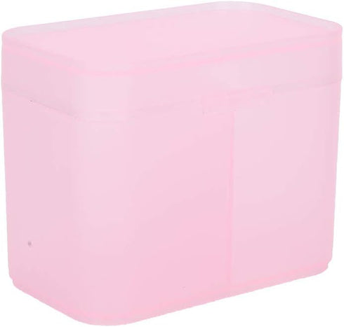 Dioche 2 Grids Nail Storage Box, Nail Polish Remover Pad Container, Cosmetic Storage Box Organizer Holder for Nail Tools