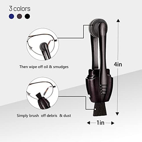PHLIFOLOY (3pc), Eye Glasses Cleaner Portable Carbon Eyeglass Cleaner, Microfiber Spectacles Mini Sunglasses Brush Soft