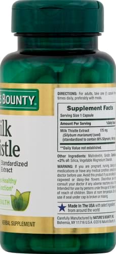 Nature's Bounty Milk Thistle Herbal Health Supplement | 175mg | 100 Softgels