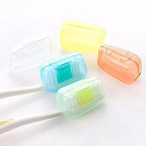 5 pcs Multicolor Travel Toothbrush Head Covers, Protective Portable Plastic Clip for Manual Toothbrush, Household Travel
