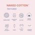 White Rabbit - NAKED COTTON Textured Facial Cotton Pads – 100% Cotton, Lint-Free, for Makeup Remover, 200 Count