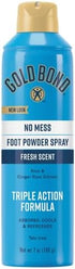 Gold Bond No Mess Talc-Free Foot Powder Spray, 7 oz., Fresh Scent with Triple Action Formula
