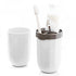 Travel Toothbrush Cup Case, Portable Plastic Holder with Cover for Toothpaste Storage, Daily Use, White