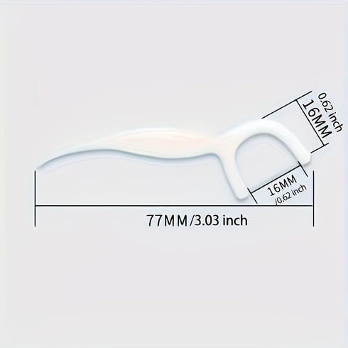 Rconisi (50) Ultra-fine Disposable Dental Floss Sticks. Smooth Thin Floss Thread, Effective Oral Care.