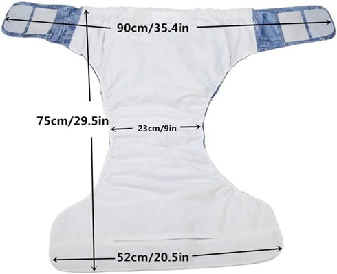 Sigzagor Teen Adult Cloth Diaper Nappy Reusable Washable for Disability Incontinence Large (Baby Foxes Rabbits)