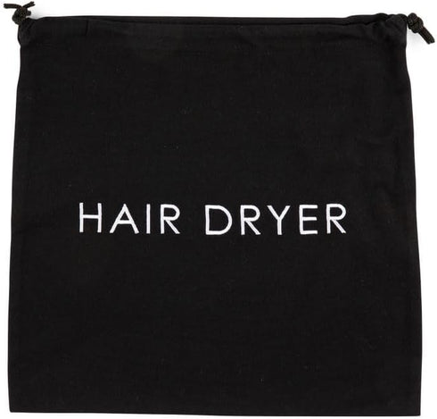 Jerdon 12” x 12” Black Hair Dryer Bag with Drawstring