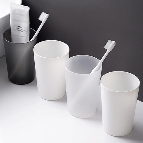 Namzi 4 Cup,2.36 2.36 4.5inch Grey Frosted Mouthwash Cups Pcs,Simple Design Toothbrush * *