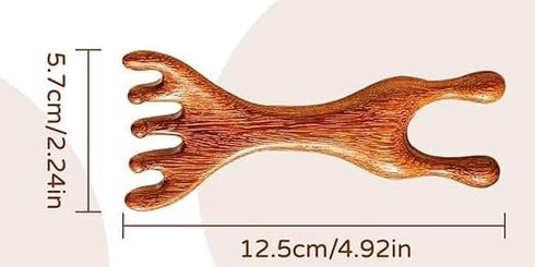 LiZEROGDAX Manual Scalp Massager - Sandalwood Massager Tool for Scalp, Eye, Facial, Neck, Shoulder - Five Claw Gua Sha