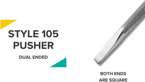 Rui Smiths Pro Cuticle Pusher, Stainless Steel Manicure Tool, Style 105