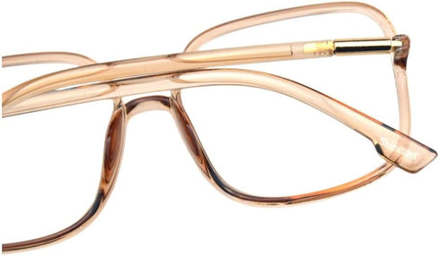 Shiratori Woman's New Retro Blue Light Blocking Glasses, Big Frame Nerd Eyeglasses (Brown)
