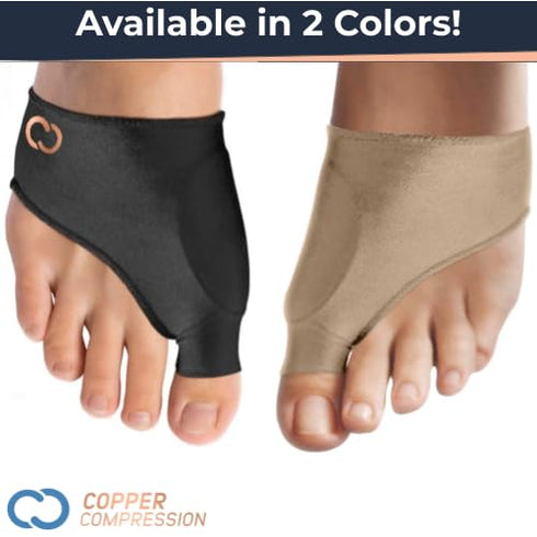 Copper Compression Bunion Corrector Relief Sleeve, Copper Infused Orthopedic Brace for Big Toe Alignment, 1 Pair
