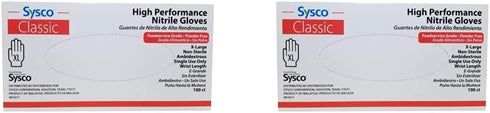 SYSCO HIGH Performance Nitrile Gloves Size XL Powder Free - 100 Gloves per Box