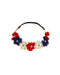Patriotic Flower Crown Headband, Independence Day Floral Hair Band JHN39 (Blue Red White)