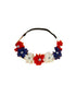 Patriotic Flower Crown Headband, Independence Day Floral Hair Band JHN39 (Blue Red White)