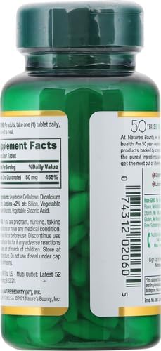 Nature's Bounty Zinc 50 mg Caplets, 100 Count