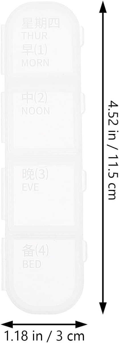Ipetboom 7-Day 28 Portable Weekly Pill Organizer Case Compartments Small Medicine Storage Box with Sealing Lid