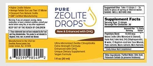 1 oz Bottle Fulvic and Humic Acid Immune Gut Support - 100% Bioavailable Pure Liquid Zeolite Suspension Enhanced with