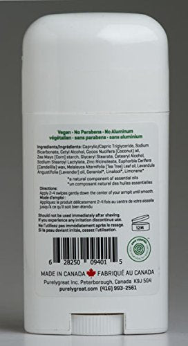 Natural Deodorant Stick - Tea Tree - EWG Verified™ - Vegan, Cruelty Free - No Aluminum, No Parabens