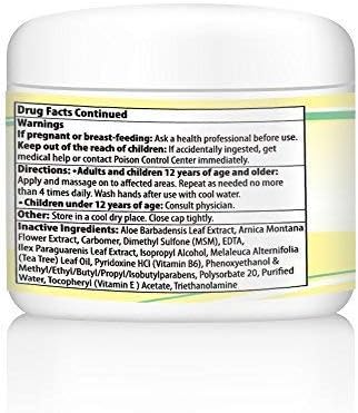 Natural Pain Relief Cream with Arnica - 3oz for Fast Acting Soothing Relief for Muscle Aches, Joint Pain