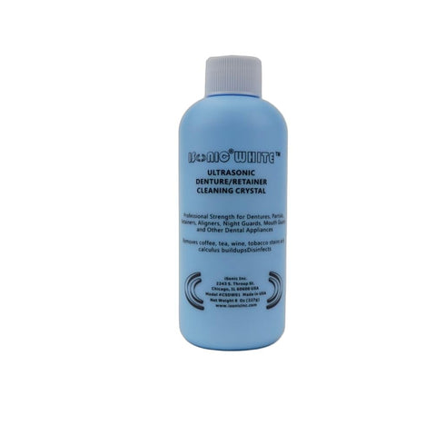 iSonic White CSDW01 Denture/Retainer Cleaning Crystal, 8OZ Bottle for Stains and Buildups