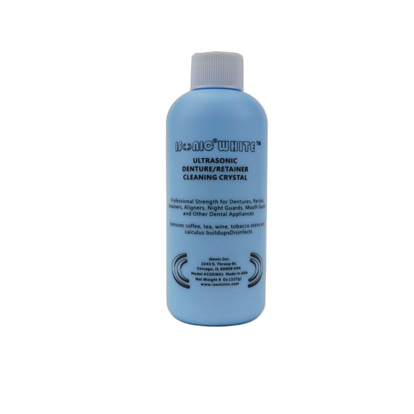iSonic White CSDW01 Denture/Retainer Cleaning Crystal, 8OZ Bottle for Stains and Buildups