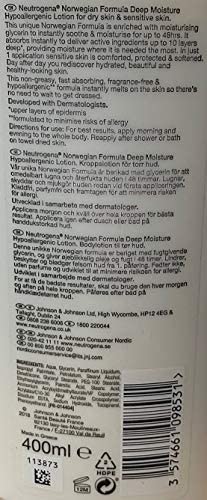Neutrogena Norwegian Formula Deep Moisture Body Lotion, Hypoallergenic for Dry Skin, 13.5oz