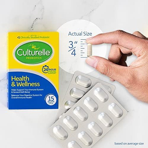 Culturelle Health & Wellness Daily Probiotic, 50 Count, 15 Billion CFUs for Immune Support