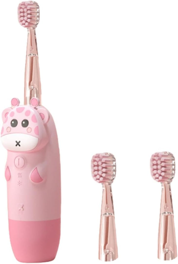 GALPADA Boy Girl's Sonic Electric Toothbrush Set Non-Slip Handle Cartoon Design Soft