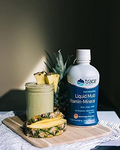 Trace Minerals | Liquid Multi Vitamin-Mineral | B Vitamins, Antioxidants, Daily Energy Support | Natural Orange Mango