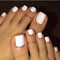 Solid Square Fake Toenails, Matte Press on Toe Nails, Short Acrylic False Toes, 24 Pcs Full Cover (White)