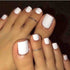Solid Square Fake Toenails, Matte Press on Toe Nails, Short Acrylic False Toes, 24 Pcs Full Cover (White)