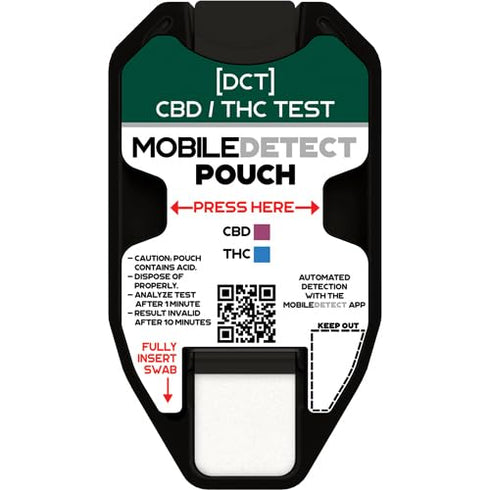 Residue Detection THC/CBD Drug Test Kit - Rapid Surface Residue Detector, 1 Mobile Detect Pouch