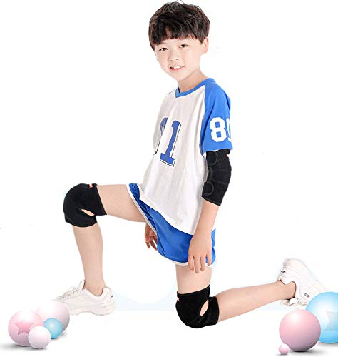JUMISEE 2PCS Kids Adjustable Knee Pad, Anti-Slip Padded Sponge Knee Brace for Football, Volleyball, Dance, Skating