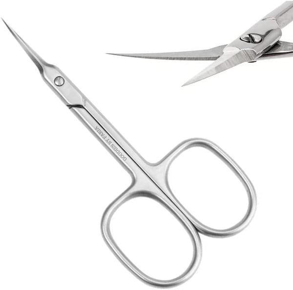 High Grade 440C Japanese Steel Cuticle Scissors, Precise Pointed Tip for Grooming, Matte Silver, Men & Women