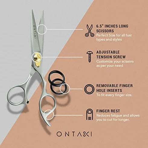 Japanese Steel Hair Cutting Scissors 6.5" - Hand Forged Tool for Barbers, Sharp Shears for Men & Women, Beard &
