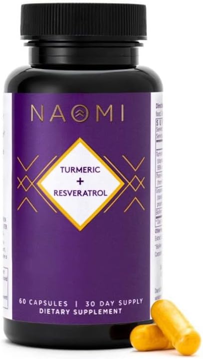 NAOMI Turmeric Curcumin 1000mg, 95% Curcuminoids, BioPerine for Joint Support, High Absorption