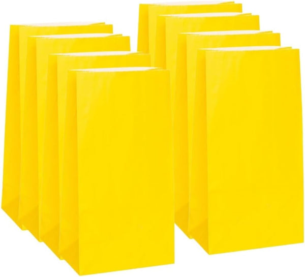 Vibrant Sunflower Yellow Paper Party Bags, Pack of 12, Premium Quality